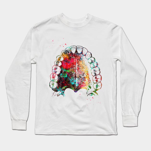 Human Teeth Long Sleeve T-Shirt by erzebeth